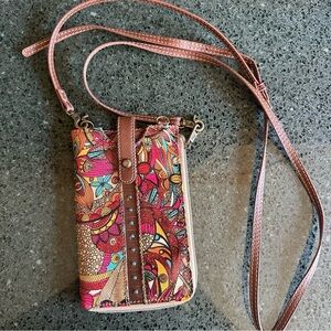 FINAL SALE Sakroots Coated Canvas Smartphone Holder Crossbody Sling Wallet
